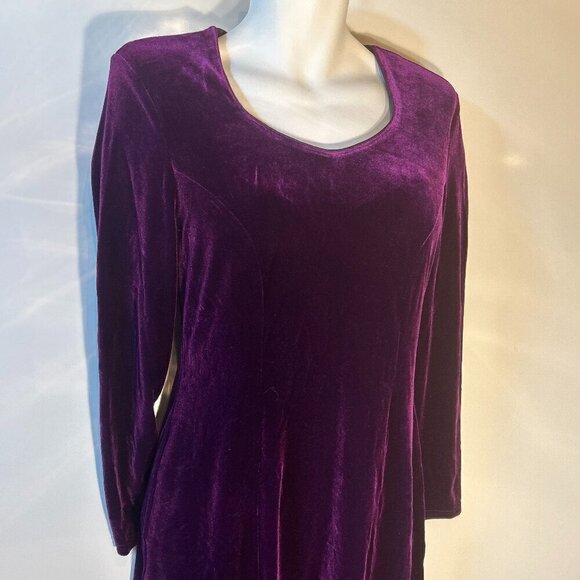 Worthington SZ 8 NWT Purple Velvet Bodycon Dress 80"s Party Chic Sexy Vintage - Picture 4 of 10
